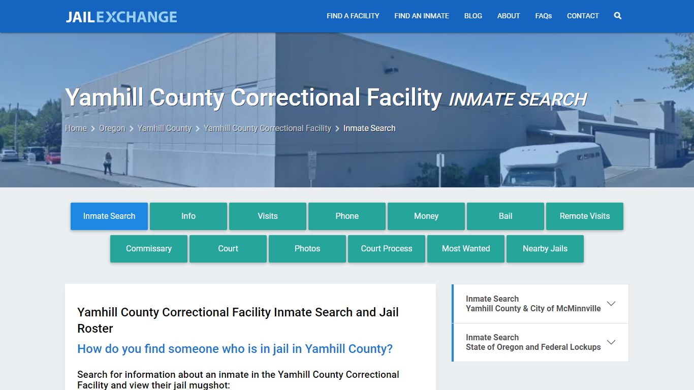 Yamhill County Correctional Facility Inmate Search - Jail Exchange